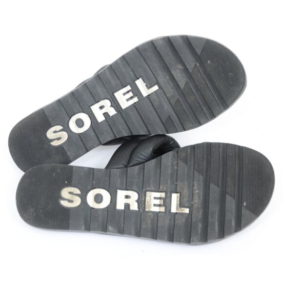 Sorel Women's Ella II Puff Slide Sandal Black, Sea Salt Size 7.5 Vacay Beach Tra - Picture 9 of 10